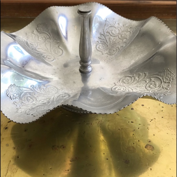 Vtg 1950s Thames Japan Ruffled Aluminum Stand - Picture 7 of 10